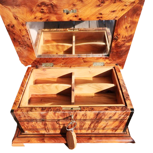 Boîte à bijoux en bois de Thuya