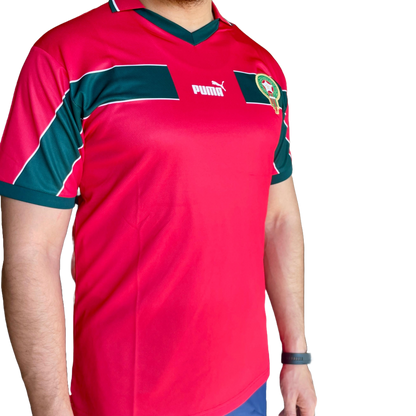 Maillot Rétro Maroc 1998 Rouge - vue face latérale